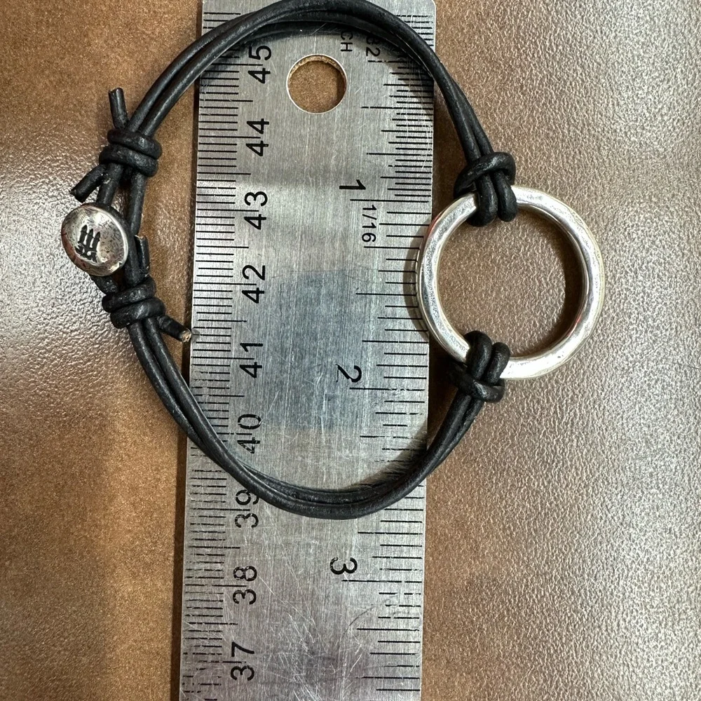 RETIRED James Avery Black Leather Charm Bracelet